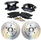 Wilwood Dual Piston Caliper Cross Drilled Slotted Rotors Front Disc 1964-74 Gm