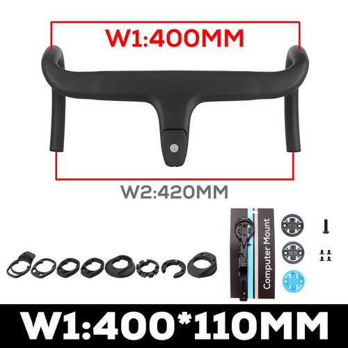 Carbon Internal Cable Integrated Road Bike Handlebar For 360-380mm With Spacers - Picture 28 of 43