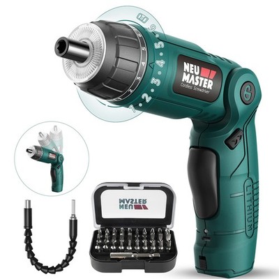Cordless Screwdriver, 4V Electric Screwdriver Rechargeable Power Screwdriver ...