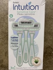 3 PACK Schick Intuition Sensitive Skin 4 BLADE Disposable Razors w/Aloe