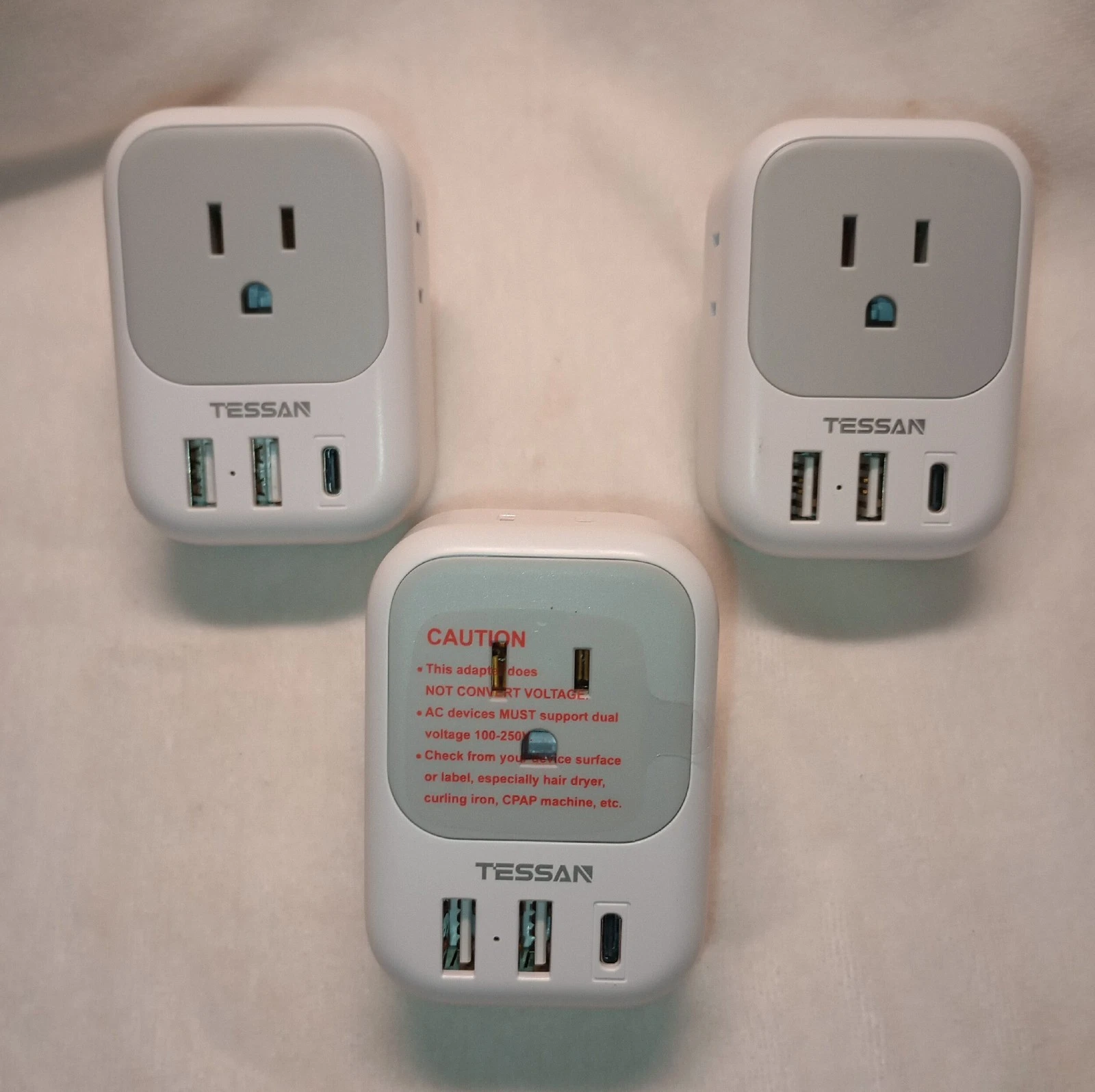 TESSAN European Travel Plug Adapter USB C 3 Pack - Thumbnail 3