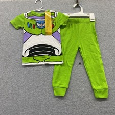 Disney Pixar Toy Story Buzz Lightyear 2-Piece Pajama Set 2T Green Cotton NWT