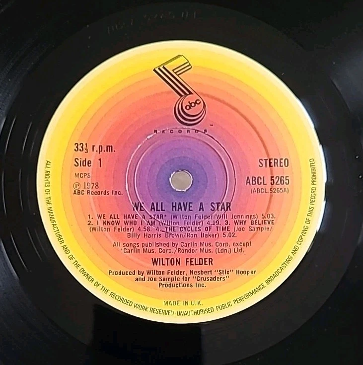 WILTON FELDER-WE ALL HAVE A STAR 1978 VINYL-ABC RECORDS ABCL 5265 *VG+/EX* - Image 3 of 4