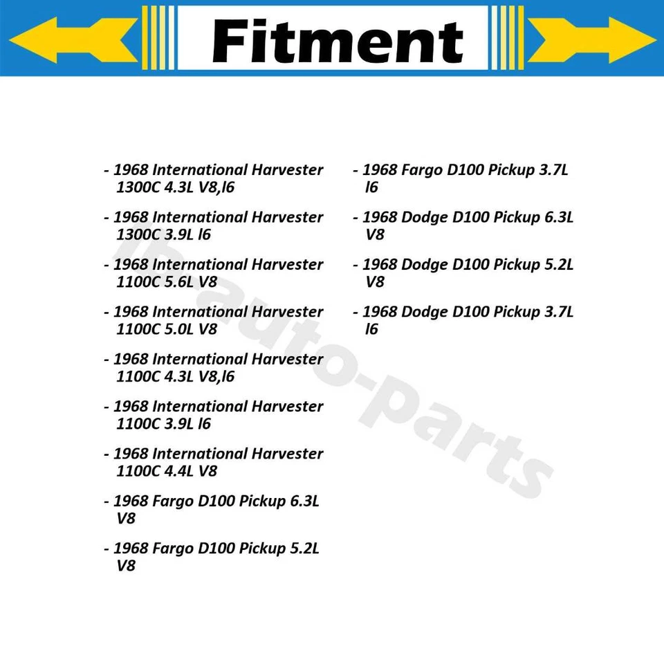 Линия переднего тормозного шланга 2x для 1967 International Harvester 1300B 3,9 л - Изображение 3 из 4