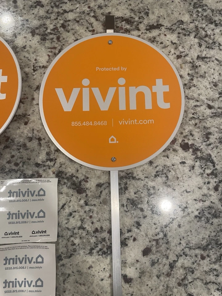 2 - VIVINT. Reflective Security Yard Sign w. 12 Decals *** BRAND NEW *** - Image 3 of 4