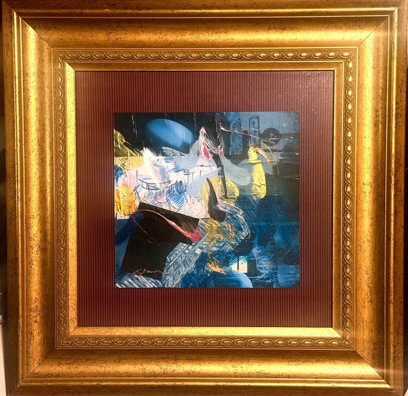 Ron Reams Original Mixed Media Framed 17x17 Signed COA Abstract Art