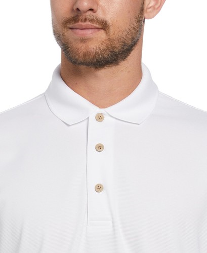 Cubavera Herren Essential Solid Textured Kurzarm Poloshirt Weiß, M - Bild 3 von 4