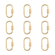 Pandahall 10Pcs Stainless Steel Oval Screw Carabiner Lock Charms Clasps 25.5x...