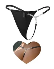  G String Thongs for Women T-back Tangas Lace Low Rise X-Small-Small 1- Black