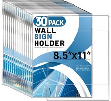 30Pcs Acrylic Sign Holder 8.5 x 11, Clear Wall Sign Holder 8.5 x 11 Wall Moun...