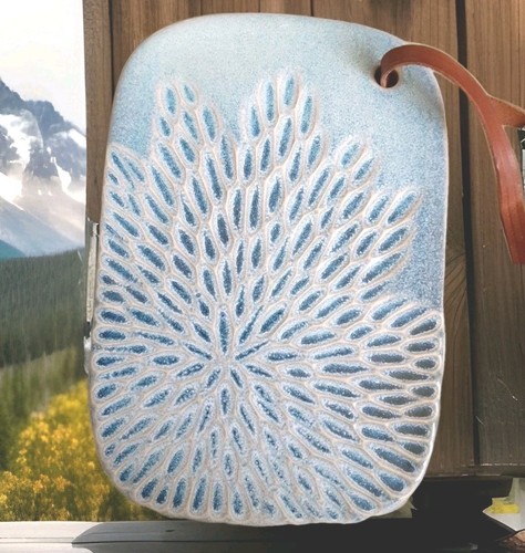 Rookwood Kunstkeramik Wurstwaren Brett Servierplatte blaue Koralle beeindruckt neu - Bild 2 von 4