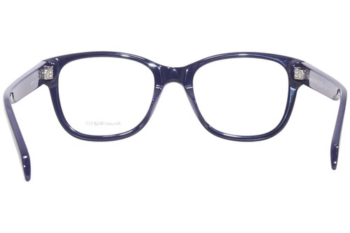 Alexander McQueen AM0350O 004 Eyeglasses Men's Blue/White Full Rim 52mm - Picture 4 of 5