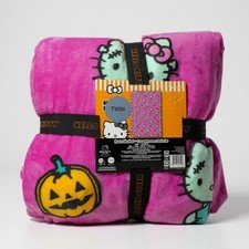 Hello Kitty Twin Blanket Halloween Frankenstein Hot Pink Hot Item NWT