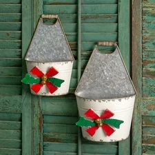 Set Of Two Holiday Bow Caddies Home Decorative Collectible - Multicolor