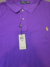 POLO RALPH LAUREN SHIRT -4XB 4XTG PURPLE  -YELLOW PONY GOLF