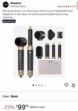 Atopskins Blow Dryer Brush 7 in 1 Hair Dryer Hot Air Brush 110,000 RPM