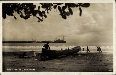 Postcard Limon Costa Rica, lot on the shore, rowing boat - 3824525