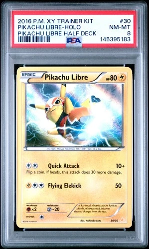 Pikachu Libre Holo 30 Trainer Kit Pikachu Libre Half Deck Pokemon PSA 8 *183