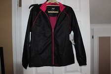 NWT Women's EVERLAST Missy Mesh Lined Track ZIPPERED Jacket medium black