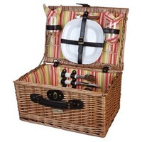 Willow Picnic Basket W Service For 2 In Multi Picnic Stripe, New, Free Shipping on sale Willow Picnic Basket W Service For 2 In Multi Picnic Stripe, New, Free Shipping on sale