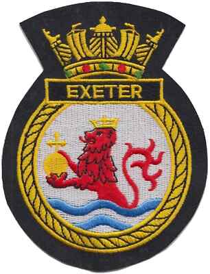 HMS Exeter Royal Navy gesticktes Aufnäher Abzeichen - offiziell lizenziert - ...