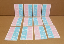 Lot Of 12 Vintage Mrs Grossman Paper Whispers Baby Boy/Girl Stickers Half Sheets