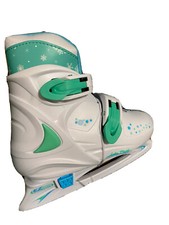 Girls Adjustable Ices Skates SIZE 11-1 White Snowflakes