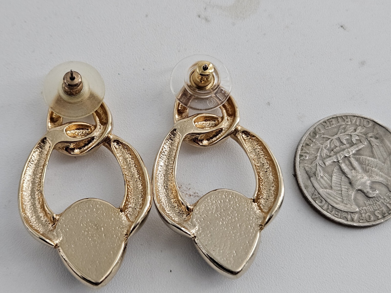 Vintage Enamel Gold Tone Earring Lot - image 15