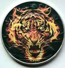Fire Tiger - American Silver Eagle Limited Edition 1oz .999 Silver Dollar Coin