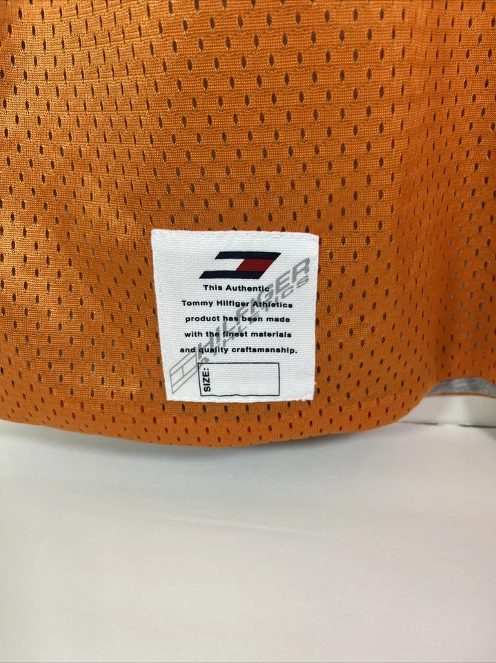 Camiseta Jersey De Colección Tommy Hilfiger Atletismo Para Hombres 2XL Malla Reversible Naranja Gris Foto 3 de 4