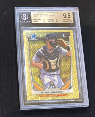 【Bowman Chrome 1/1  】田中将大 Beckett 9.5 NY 2014 BOWMAN CHROME DRAFT BLAKE ANDERSON 1/1 SUPERFRACTOR BGS 9.5