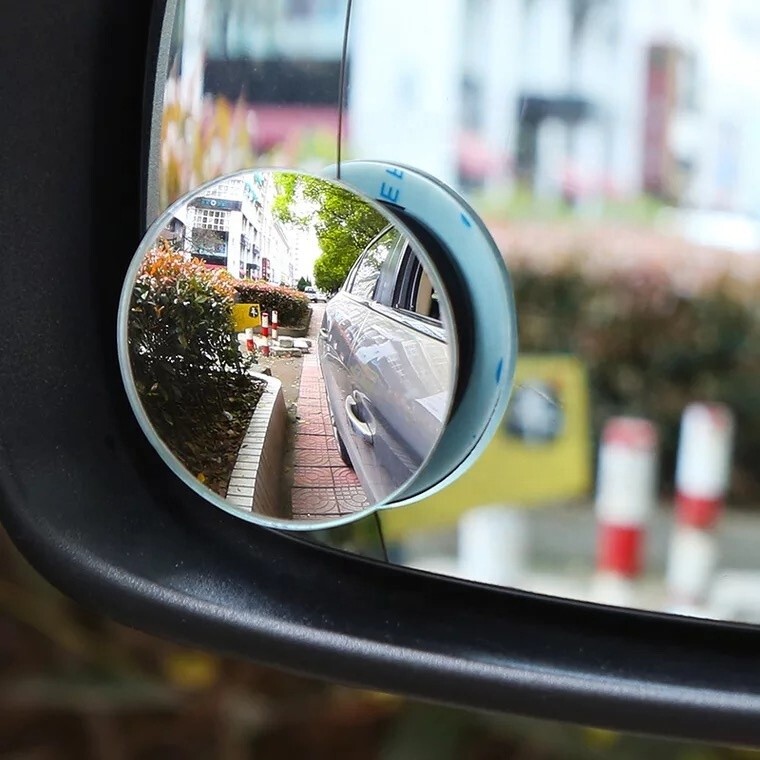 2-Pack Universal Clip-On Blind Spot Mirrors - Wide Angle Adjustable For Car, Van, Motorcycle (Silver)