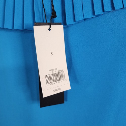 ¡Nuevo! Top manga larga con volantes asimétricos azul brillante talla pequeña Banana Republic - Imagen 14 de 14