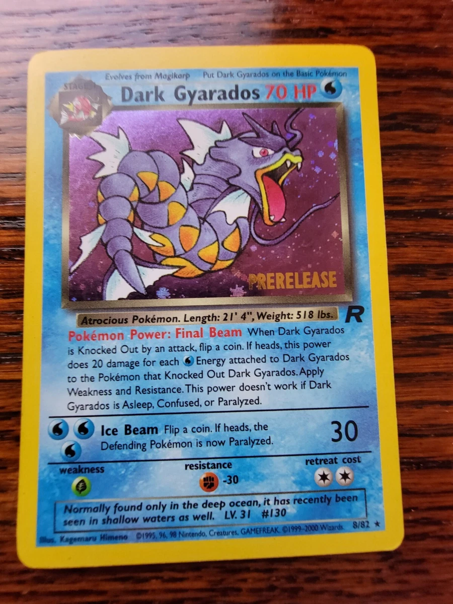 Dark Gyarados 8/82 Holo Team Rocket Prerelease Promo Pokemon Card - LP |  eBay