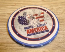 PATRIOTIC : UNITED STATES of AMERICA USA LIBERTY Poker Chip Golf Ball Marker