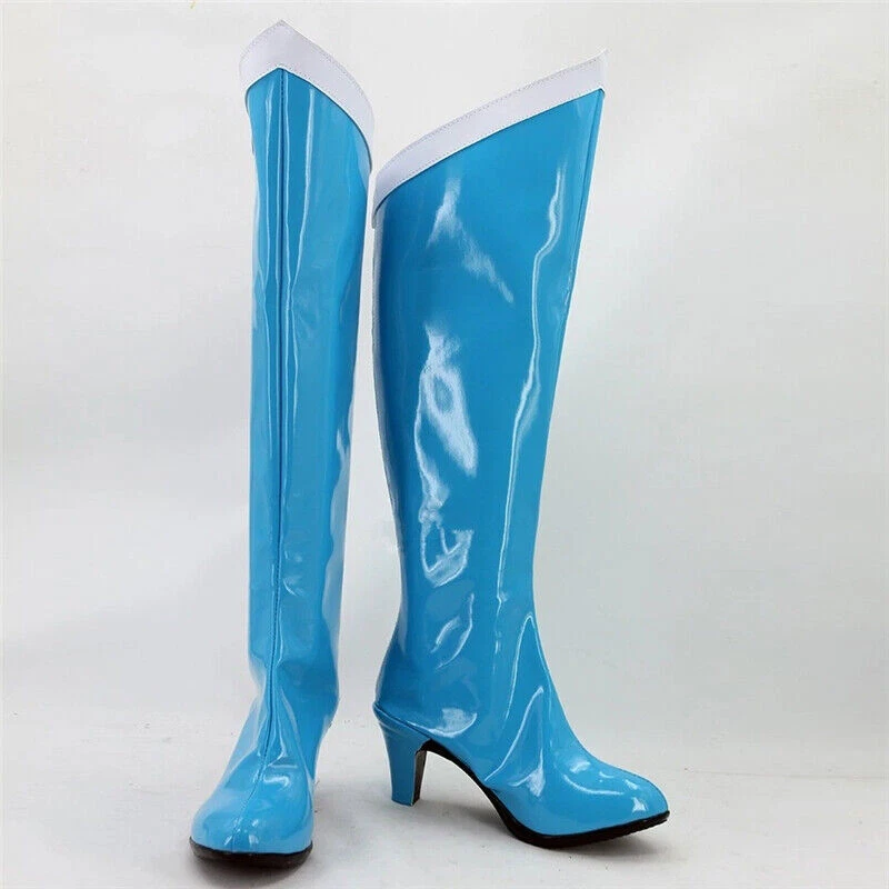 Sailor Mercury Mizuno Ami Cosplay Tacones Altos Zapatos Azul Botas Largas Hechas a Medida Foto 2 de 4