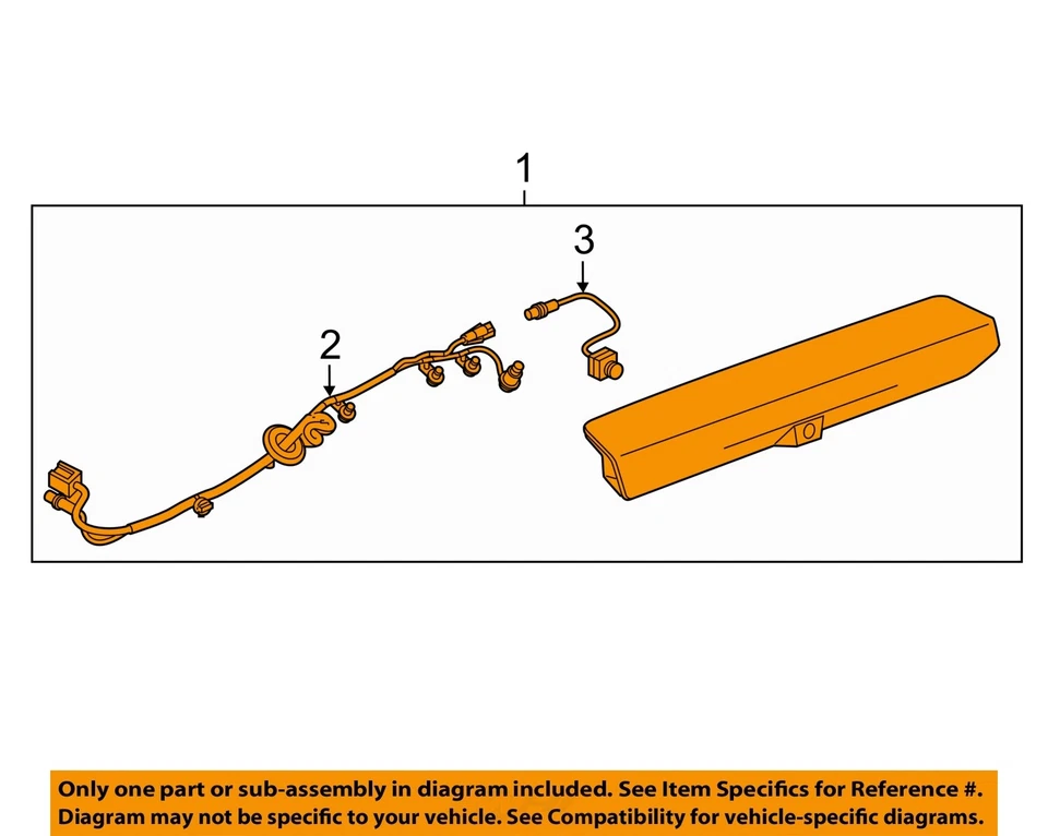 Used Rear Spoiler fits: 2022 Chevrolet Silverado 1500 pickup roof mounted w/o ca - Image 3 of 4
