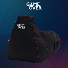 Game Over Red Gaming Bean Bag Lounger Chair High Back Adult Gamer Beanbag