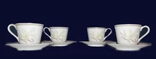 Vintage Royal Doulton White Nile Teacups and Saucers - Set of 4