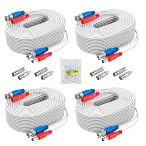 Câble d'alimentation BNC blanc ANNKE 4 x 100 pieds connecteur RCA pour système DVR de sécurité CCTV - Photo 1 sur 11