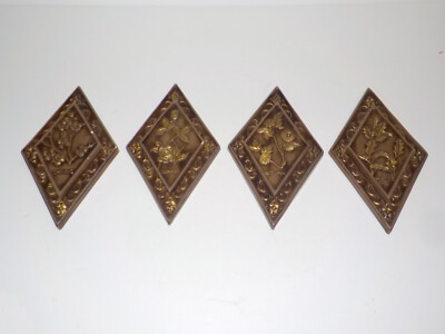 Vintage Set MCM CERAMIC Wall Plaques ''Four Seasons'' 