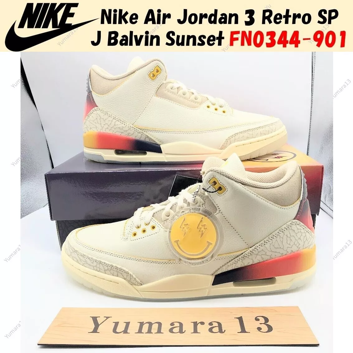 Nike Air Jordan 3 Retro SP J Balvin Medellin Sunset FN0344-901 US 4-14 Brand New