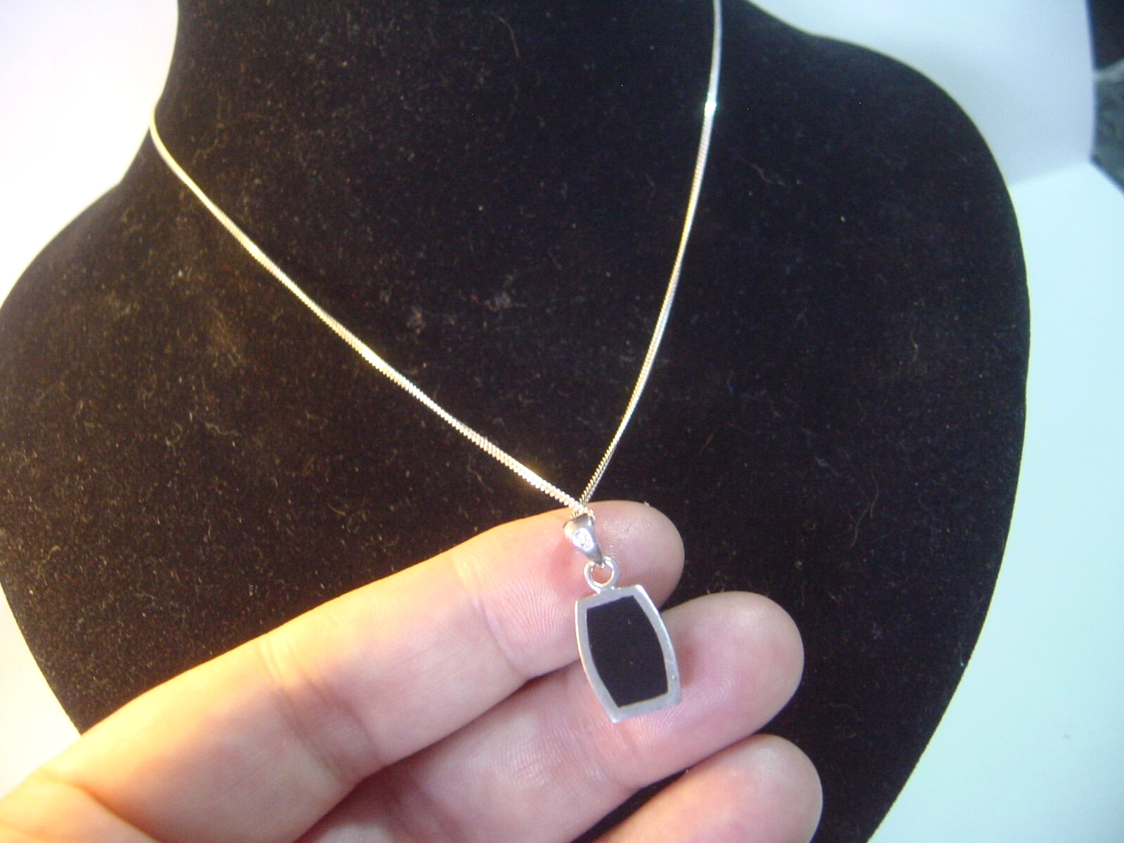 Solid Silver 18" Necklace with Stunning unusual h… - image 4