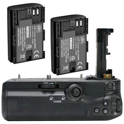 BG-R10 Battery Grip Replacement for Canon EOS R5, R5C, R6 + 2 LP-E6NH Batteries