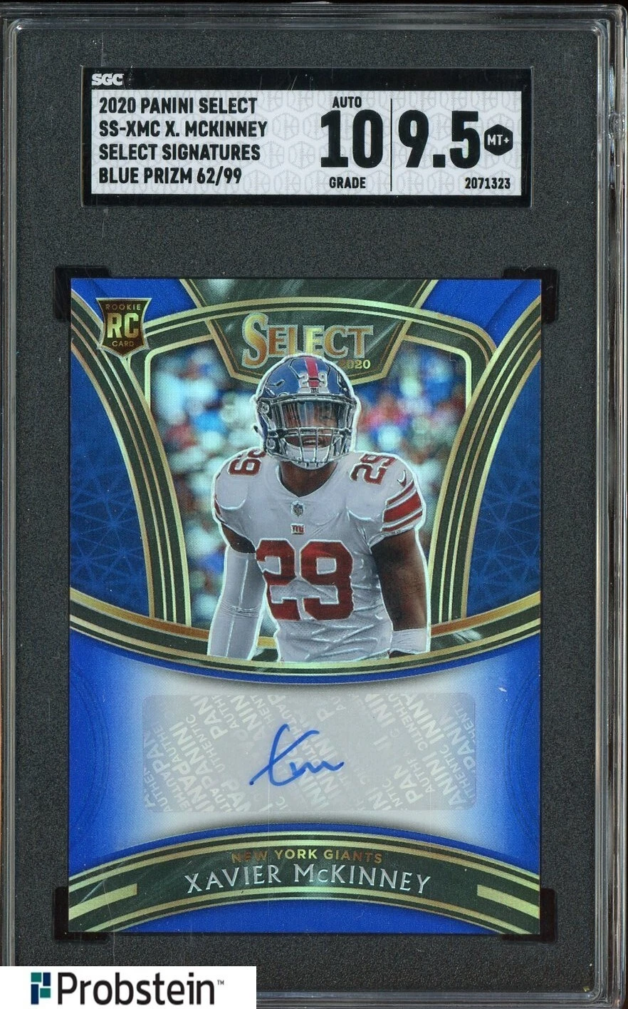 Xavier McKinney Panini Select Select Signatures Prizm #SSXMC Blue