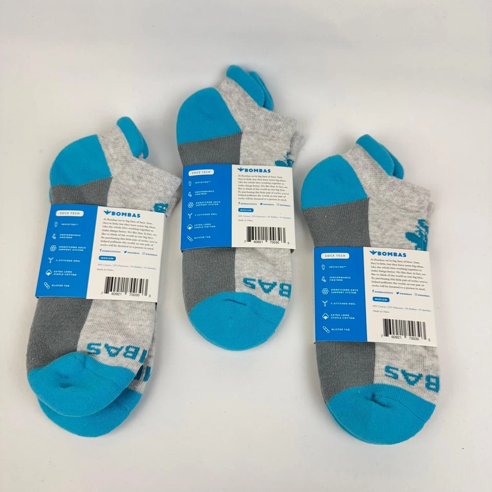 Носки на лодыжку Bombas океанские синие/серые женские носки упаковка 3 шт. средние 8-10 1/2 - Изображение 2 из 4