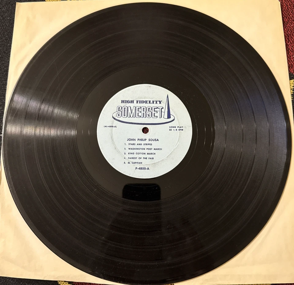 John Philip Sousa (vinyl LP 1958) Somerset P-4800 The Pride of 48' MARCHES 33RPM - Image 3 of 4