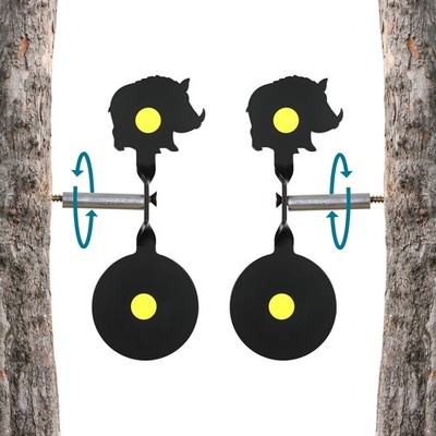 2Pack Spinner Shooting Targets Auto Reset Steel Resetting Gun Target Heavy Me...