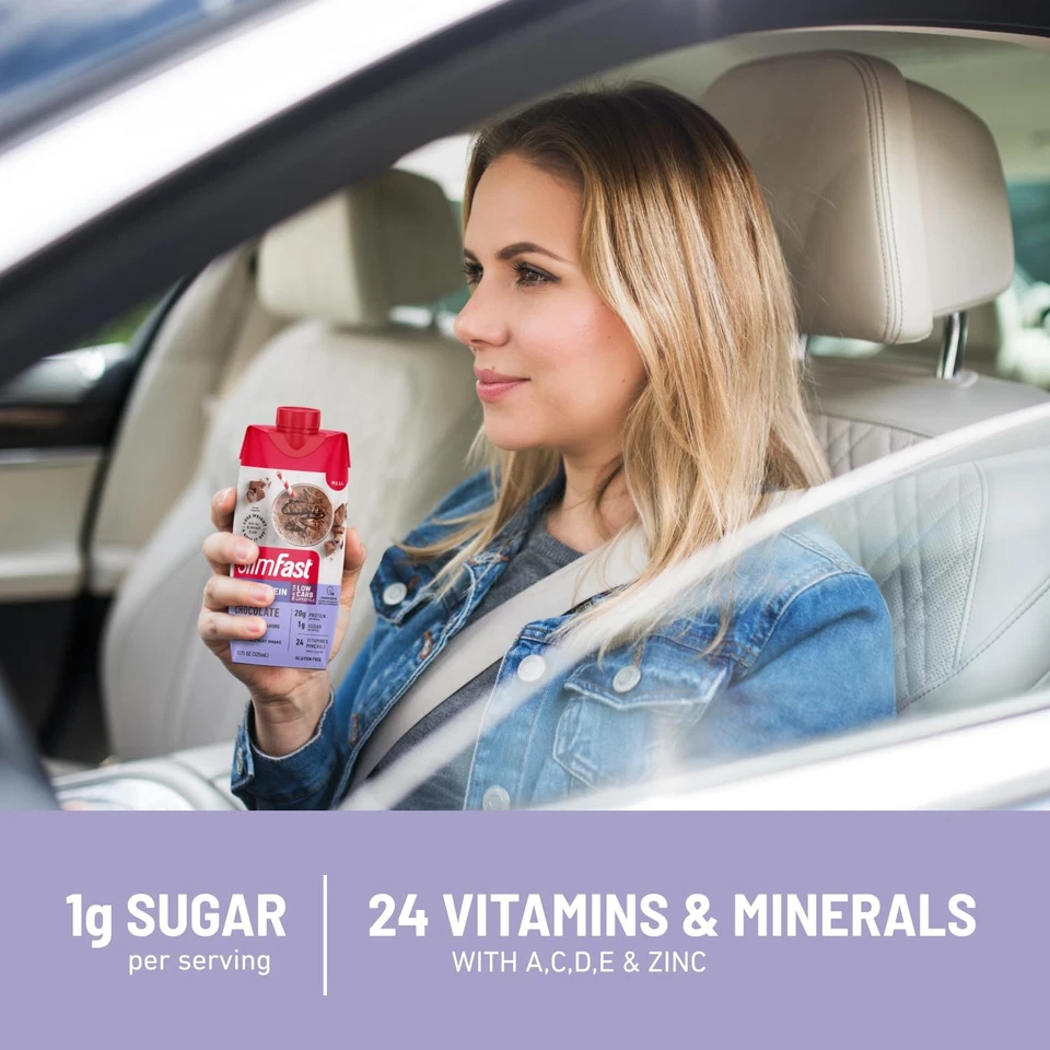 Batido de proteínas SlimFast, fresa - 20 g de proteína, batido de reemplazo de comidas listo para Foto 4 de 4