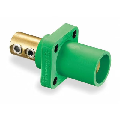 Hubbell Hblmrgn Receptacle,Double Set Screw,Green
